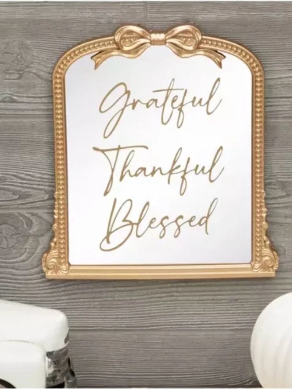Grateful Thankful Blessed Gold Wall Art